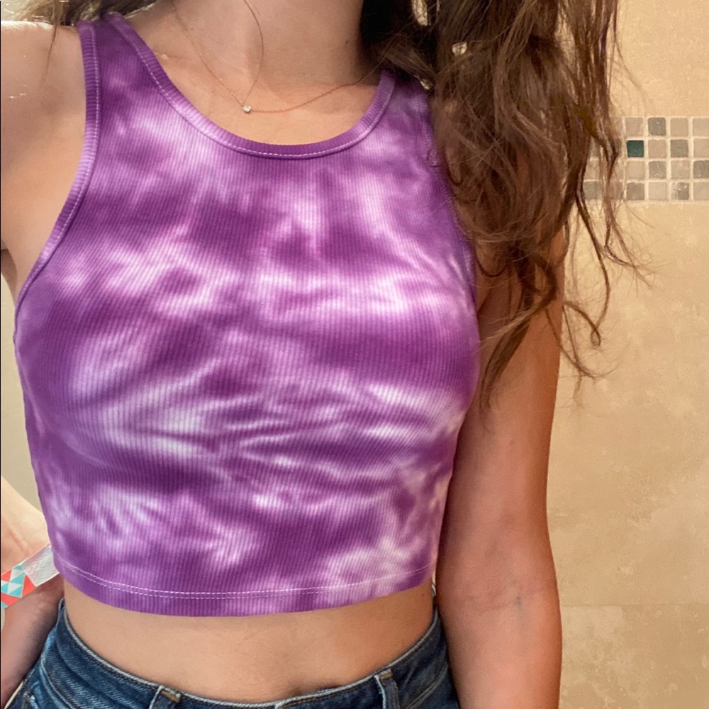 Zara hand-dyed crop top purple